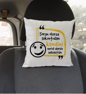 BK Gift Esprili Kare Araç Koltuk Yastığı-09