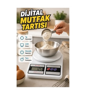 Dijital Mutfak Tartısı 1 g Hassasiyet LCD Ekranlı Otomatik Kapanma