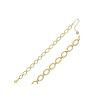 Gümüş Gold Oval Taşlı Kadın Bileklik CSR2183729
