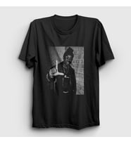 Presmono Unisex Beyaz Harlem Rapper Hiphop Big L T-Shirt 553863tt (Siyah)