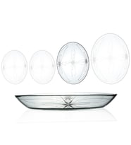 Decocia 1 Adet 29 cm Oval Cam Salata Sunum Tabağı Mira Desenli