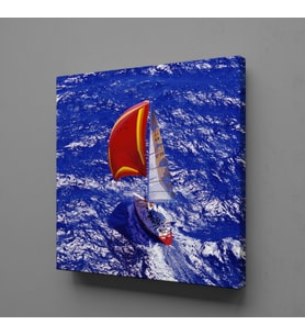 MAVİ DENİZDEKİ TEKNE KANVAS TABLO 200x200cm