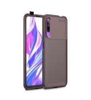 Huawei P smart Pro 2019 Kılıf Esnek Soft Karbon Tasarım Legion Serisi (Kahverengi)
