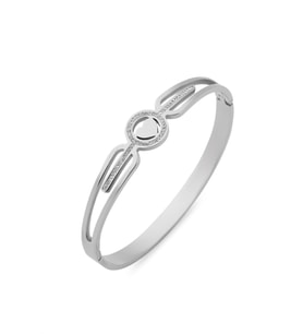 Pandora Tarz, VİP, Kararmaz, Kelepçe Bileklik, Zirkon Kalp Tasarım, Ahşap Kutu İçerisinde 009