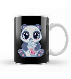 Cute Panda Boba Bubble Tea Panda Bear Boba Drink Kupa Bardak Porselen