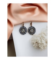 Kristal Oval Taşlı Küpe