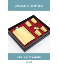 Paslanmaz Çelik Gold 4 Shot Bardaklı Matara