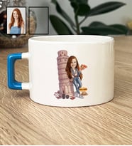 Kişiye Özel Karikatürlü Pisa Kulesi Lüks Fincan Doğum Günü Hediyesi