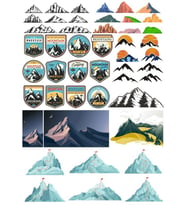 Dağlar Sticker Set 8 20 Parça Telefon, Tablet, Defter, Laptop Sticker