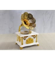 Gramofon Müzik Kutusu Beyaz