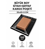 Northcity Siyah Şeffaf Kargo Poşeti 35x45+5 Cm 100 Adet – E-Ticaret Paketleme