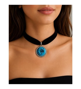 İznik Çini Desenli El Yapımı Vintage Kadın Choker