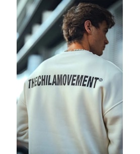 Kışlık Bisiklet Yaka Oversize Baskılı SweatShirt - Beyaz