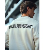 Kışlık Bisiklet Yaka Oversize Baskılı SweatShirt - Beyaz