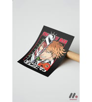 Chainsaw Man Denji Anime Poster, Çerçevesiz Yüksek Kalite Duvar Afişi - Anime