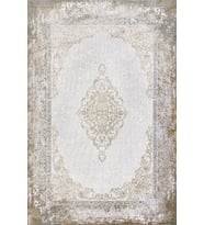 Dijital Kaymaz Yıkanabilir Bej Bordürlü Salon Halısı Mutfak Halısı Koridor Halısı Yolluk 09707C