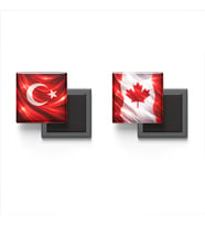 Buzdolap Magnetleri - Kanada Bayrağı ve Türk Bayrağı - 2'li Set Magneti