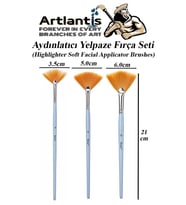 Aydınlatıcı Yelpaze Fırça Set 3 lü 1 Paket Highlighter Brush Yumuşak Sentetik Fırça Makyaj Fırçası 