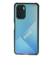Poco F3 Kılıf Miami Şeffaf Silikon - Koyu Yeşil