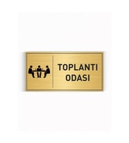 TOPLANTI ODASI YAZILI GOLD METAL LEVHA 20 X 10 CM