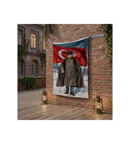 Atatürk ve Türk Bayrağı poster Bayrak Raşel Kumaş 100x150 cm ATA72