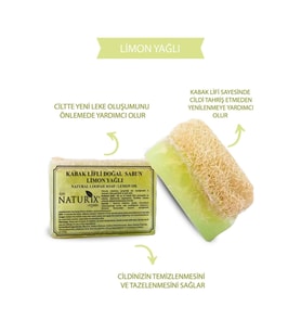 Doğal Kabak Lifli Limon Yağlı Sabun Akne Karşıtı Peeling Etkili 130 Gr