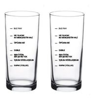 2 li  Rakı Sözü Baskılı Rakı Bardağı