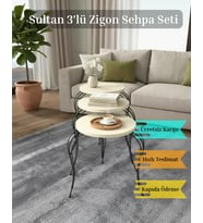 Sultan 3'lü Tel Zigon Sehpa Seti