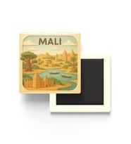 Mali - Mali - Paper Cut Art - Baskılı Buzdolap Magneti Kare - 9x9 cm
