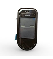 Nokia 7373 Kasa Nokia 7373 Uyumlu Kasa Siyah Renk Orta Kasa ön kapak Arka Kapak Tuş Takımı Full Set