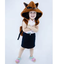 Morikukko Kids Fox Çıkabilir Kapüşonlu Sırt Çantası