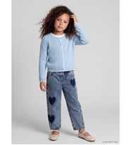 LCW Kids Mavi Kalp Desenli Kız Çocuk Jean Pantolon