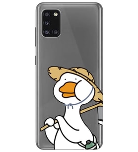 Samsung Galaxy A31 Uyumlu Ördek Desenli Şeffaf Telefon Kılıfı