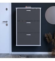 Modilayn VARBİ Asma Antre 72x115x26 cm’ lik 3 Düşer Kapak 6 Göz Bölmeli Ayakkabılık
