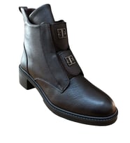 Castle Black 11032-1 Kadın Hakiki Deri Toka Ve Lastik Detaylı Fermuarlı Bot (KAHVE)