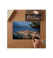 Şehir Manzarası -Ada- Dağlar Tasarımı 240 parça Ahşap Puzzle Ahşap Kutuda MP00696