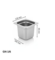 ÜRET Standart Gastronom Küvet GN 1/6 65 mm 0,1 lt