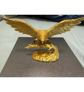 17CM Kartal Figürü Modern Dekor – Ofis Masası İçin Güçlü Sembol Biblo Gold Renk