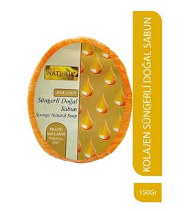 Doğal Collagen Soap Yaşlanmayı Natural Kolajen Süngerli Sabun 150 gr