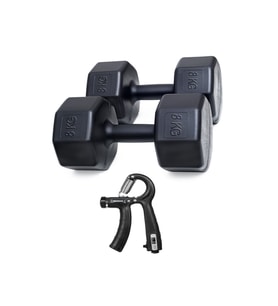 8 Kg Dambıl X 2 Adet = 16 Kg ve Sayaçlı Ayarlanabilir El Yayı