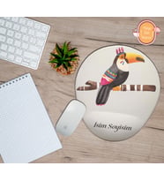 Kişiye Özel Papağan Temalı Mouse Pad Bilek Destekli