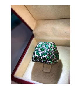 Okside Yeşil Zirconia Taşlı 925 Ayar Gümüş Sevgiliye Eşe Babaya Hediye Yüzük