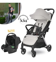 Lorelli Loret Otomatik Katlanan Kabin Boy & Travel Set Bebek Arabası - Grey (Standart)