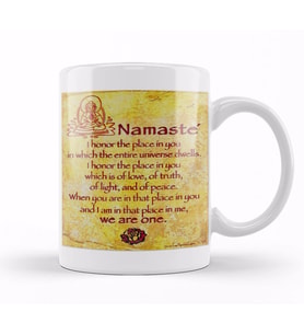 Namaste Yazı Meditasyon 04 Kupa Bardak Porselen