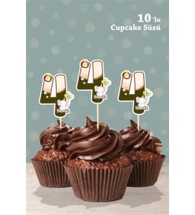 Safari Party Temalı 4 Yaşında Cupcake Süsü '10lu