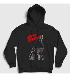 Presmono Unisex Siyah Bruce Willis Film Sin City Kapüşonlu Sweatshirt 479877tt