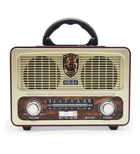Meier M-111BT Nostaljik Radyo Bluetooth Hoparlör USB TF AUX Kumandalı Hediyelik Radyo