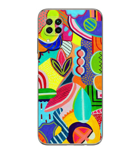 PrintiFy Huawei P40 Lite ile Uyumlu Retro Color 6  Kamera Korumalı Şeffaf  Kılıf