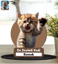 BK Gift Kedinizin Fotoğrafına Özel Masa Biblosu, Ev Hediye, Arkadaşa Hediye, Sevgiliye Hediye