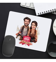 Sevgiliye Hediye Kişiye Özel Bisikletteki Aşıklar Çiftlere Özel Karikatürlü Mousepad